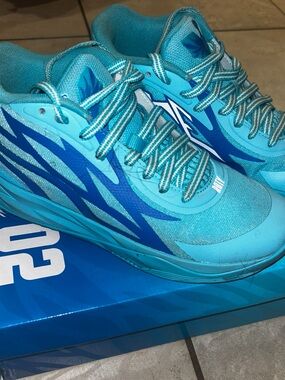 Melo Teal and Blue Basketball Shoes